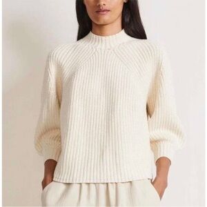 ▶️ Apiece Apart ◀️ Cream Cotton / Cashmere Sweater Size Medium